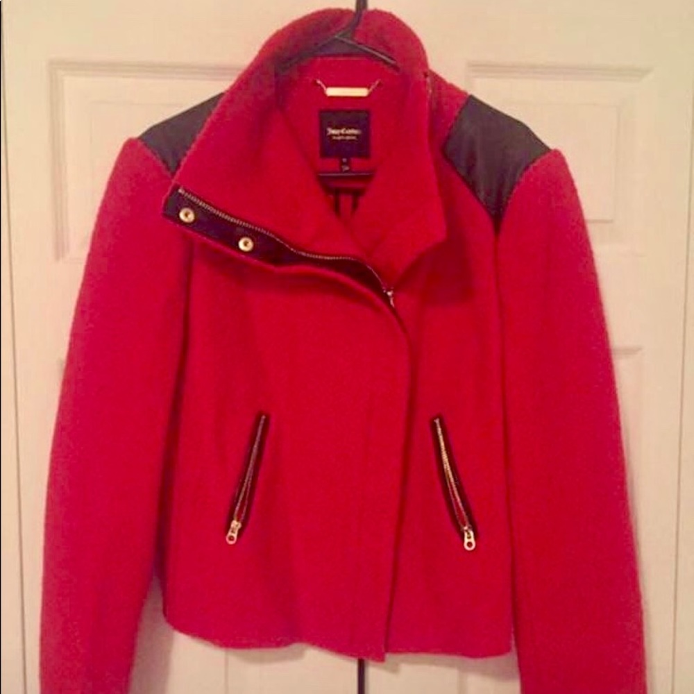 Juicy Couture cherry red shirt wool jacket